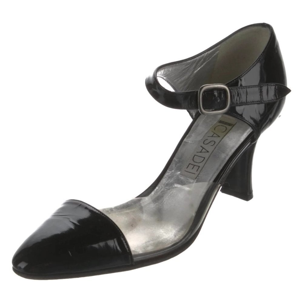 CASADEI Patent Leather D'Orsay Pumps Maryjane Sz 6 1/2 - Picture 1 of 5